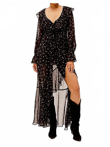 For Love & Lemons Juliana Maxi Dress in Black (view 2)
