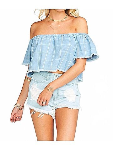 Show Me Your Mumu Turner Top in Chambray (view 2)