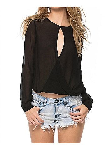 Young Fabulous & Broke Women's Caliante Wrap Top in Black (view 2)