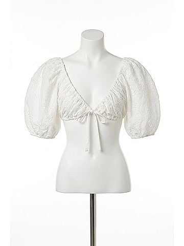For Love & Lemons Myla Crop Top in Ivory (view 1)