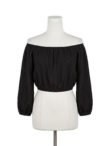 Show Me Your Mumu Lima Scrunch Top in Black (view 1)