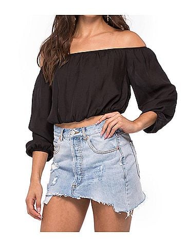 Show Me Your Mumu Lima Scrunch Top in Black (view 2)