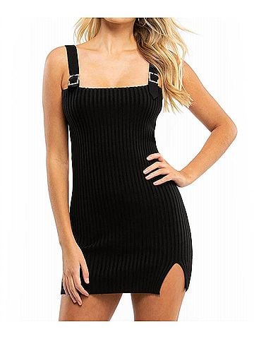 For Love & Lemons Cambridge Mini Dress in Black (view 2)