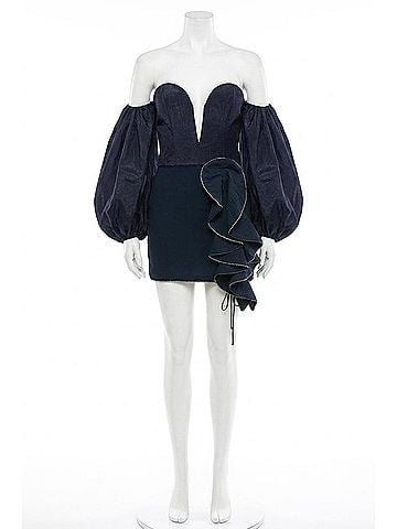 For Love & Lemons Saint-Martin Skirt in Marine (view 1)