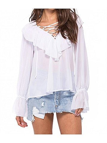 Show Me Your Mumu Elton Top in White (view 2)