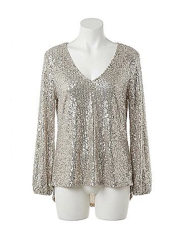 Show Me Your Mumu Chelsea Top in Platinum Sequins (view 1)