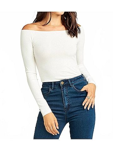 Show Me Your Mumu Marnie Top in White Rib (view 2)