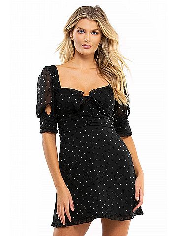 For Love & Lemons Lucky Dice Mini Dress in Twilight (view 2)
