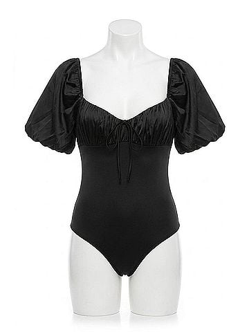 For Love & Lemons Pixie Bodysuit in Black (view 1)