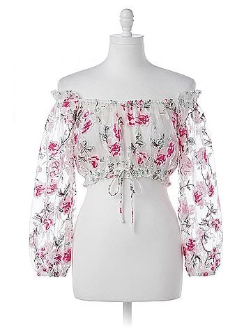For Love & Lemons Lovell Burnout Crop Top in Rose (view 1)