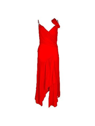 Diane von Furstenberg Diane Von Furstenberg Wrap-Accent Asymmetric Midi Dress in Red Viscose (view 1)