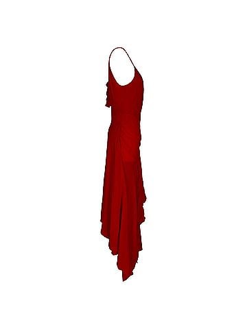 Diane von Furstenberg Diane Von Furstenberg Wrap-Accent Asymmetric Midi Dress in Red Viscose (view 2)