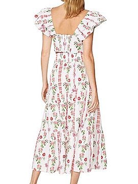 Hill House Floral Tie Front Ruffle Crop Top Short Sleeve T-Shirt (view 2)