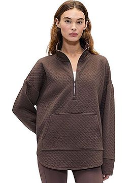 Gap GapFit Quilted Jacquard Half Zip Pullover Long Sleeve T-Shirt (view 1)