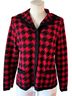 Pendleton 100% Merino Plaid Black Red Cardigan Size L - photo 1
