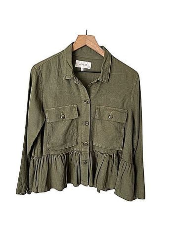 The Great. Flutter Peplum Military Cropped Jacket Jacket (view 1)