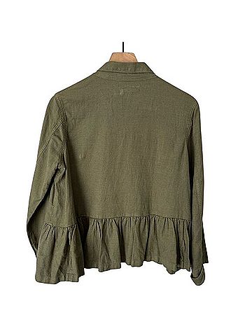 The Great. Flutter Peplum Military Cropped Jacket Jacket (view 2)