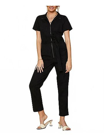 Skies Are Blue Maverick Short Sleeve Jumpsuit in Black (view 2)