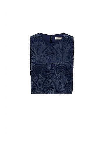 Marie Oliver Davis Shell Tank in Navy (view 1)