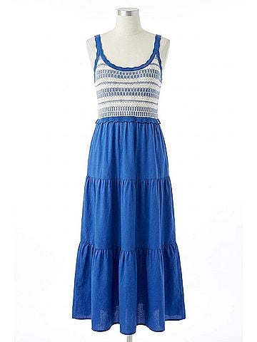 Skies Are Blue Smocked Midi Dress in Skies Are Blue (view 1)