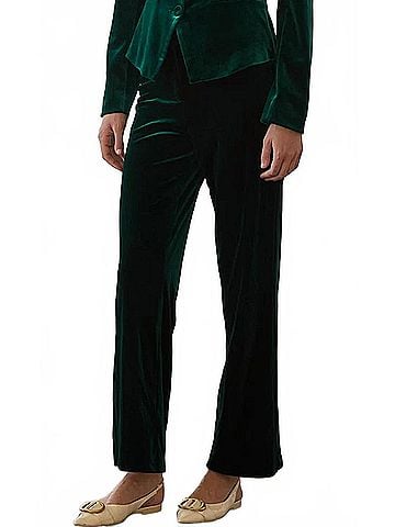 Skies Are Blue Meet Me Under The Mistletoe Pant in Hunter Green (view 2)