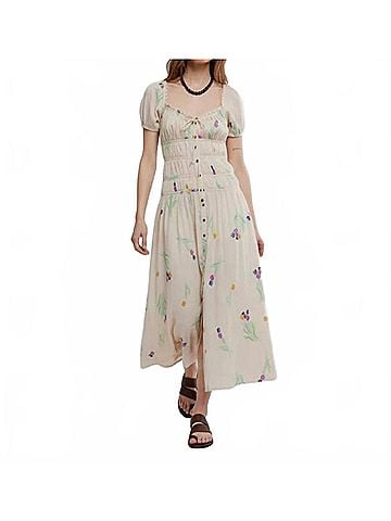 Free People Complete Me Midi Dress in Tea Combo (view 2)