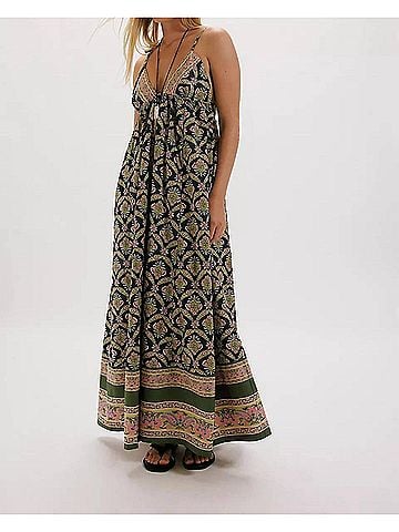 Free People Sorrento Stroll Printed Maxi Dress in Blue (view 2)