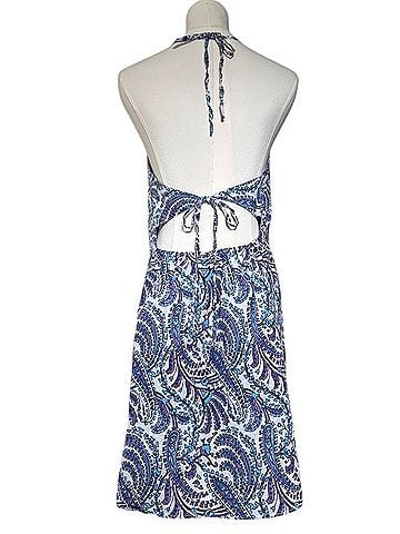 J.Crew Re-imagined Linen Blend Halter Dress Casual Dress (view 2)
