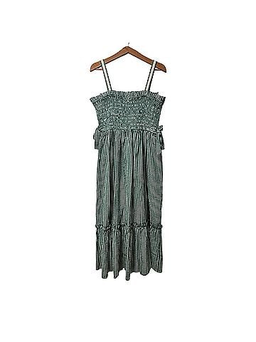 Hunter Bell Larissa Gingham Smocked Embroidered Midi Casual Dress (view 2)