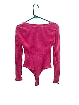 Wild Fable Sweetheart Cutout Long Sleeve Ribbed Knit Bodysuit (view 2)