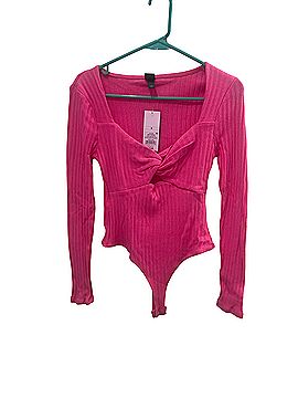 Wild Fable Sweetheart Cutout Long Sleeve Ribbed Knit Bodysuit (view 1)