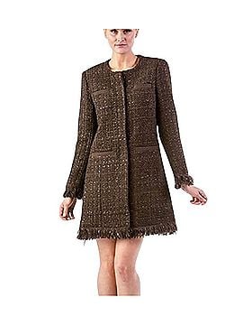 VERTIGO Tweed Wool Boucher Fringed Coat (view 1)