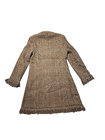 VERTIGO Tweed Wool Boucher Fringed Coat (view 2)