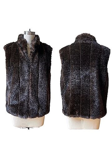 Giacca Mob Wife Ski Resort Aesthetic Faux Fur Vest (view 2)
