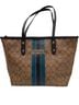 Coach Brown Teal Black Leather Tote One size - photo 1