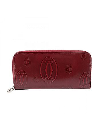 Cartier Cartier Happy Birthday Round Long Wallet, Patent Leather, Women's, Bordeaux (view 1)