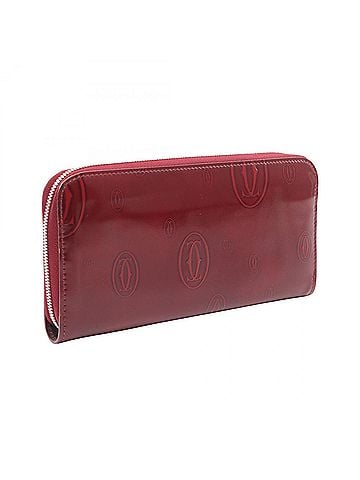 Cartier Cartier Happy Birthday Round Long Wallet, Patent Leather, Women's, Bordeaux (view 2)