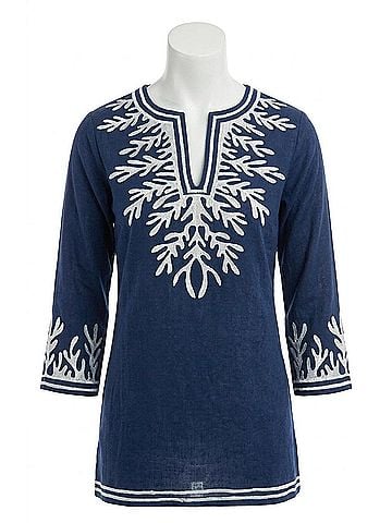 Gretchen Scott Designs The Reef Tunic in Navy &amp; White (view 1)