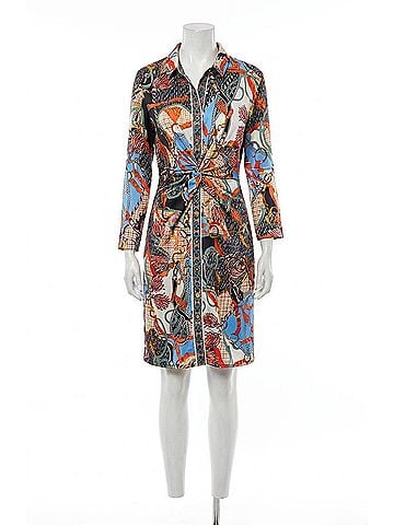 Gretchen Scott Designs Twist &amp; Shout Ditto Dress in Tan, Periwinkle &amp; Orange (view 1)