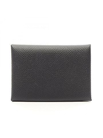 Hermès Hermes Calvi Duo Wallet/Coin Purse, Veau Epsom Leather, Women's, Black (view 1)