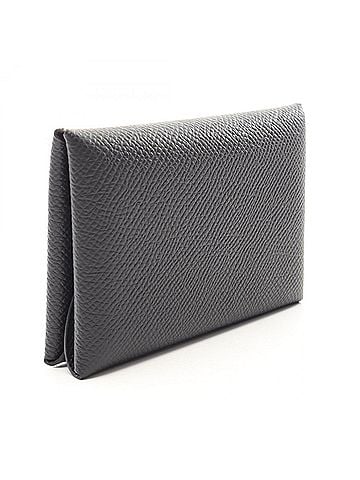 Hermès Hermes Calvi Duo Wallet/Coin Purse, Veau Epsom Leather, Women's, Black (view 2)