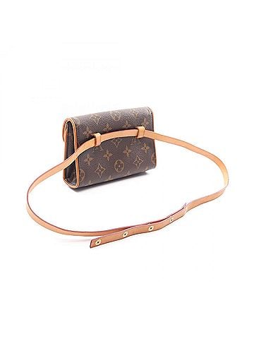 Louis Vuitton Louis Vuitton Pochette Florentine with Bouton Pression (S) Waist Bag, Body Handbag, Coated Canvas, Leather, Monogram, Women's, Brown, M51855 (view 2)