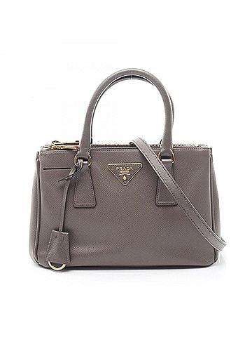 Prada Prada SAFFIANO LUX Galleria 2-Way Handbag, Saffiano Leather, Women's, Gray (view 1)