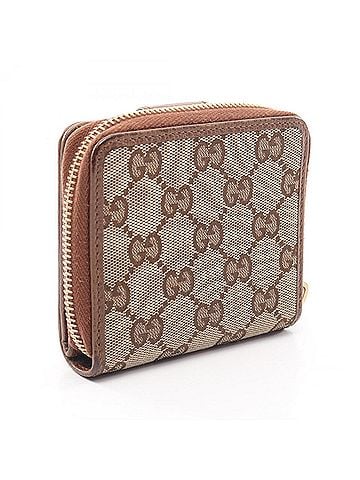 Gucci Gucci GG Canvas Bi-fold Wallet, Leather, Women's, Beige/Brown, 346056 (view 2)