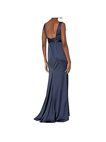 Adrianna Papell Satin Open Bow Back Dress Cocktail Dress (view 2)