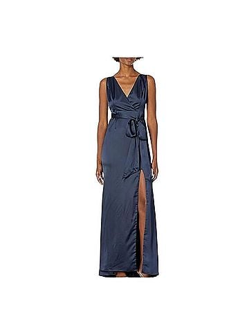 Adrianna Papell Satin Open Bow Back Dress Cocktail Dress (view 1)