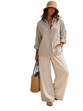 CP Shades Flannel Oatmeal Oversized Button-Down Shirt (view 1)