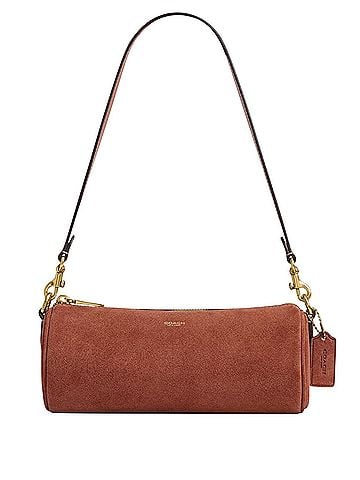 Coach Suede Barrel Bag Leather Crossbody Bag (view 1)