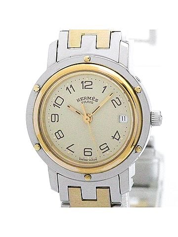 Hermès HERMES Clipper Gold Plated Steel Quartz Mens Watch CL6.720 Polished (view 1)