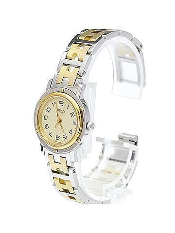 Hermès HERMES Clipper Gold Plated Steel Quartz Mens Watch CL6.720 Polished (view 2)